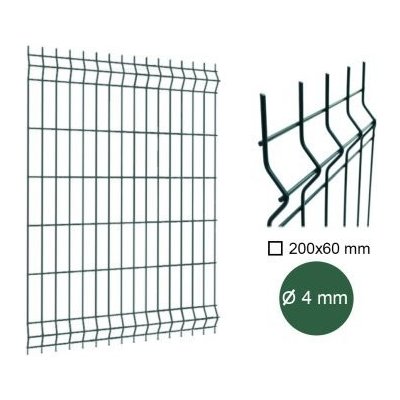 Dílec plotový MERKUR, 3D, drát 4 mm, zelený 2500 x 1730 mm, balení 1 ks – Sleviste.cz