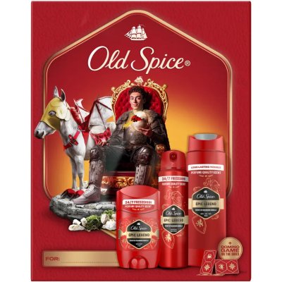 Old Spice Epic Legend tuhý deodorant 50 ml + sprchový gel 250 ml + deodorant 150 ml – Zboží Dáma