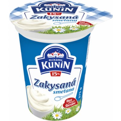 Mlékárna Kunín Smetana zakysaná 15% 375 g – Zbozi.Blesk.cz