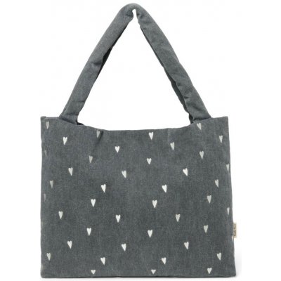 Studio Noos Denim Mom Bag Grey Hearts – Zboží Mobilmania