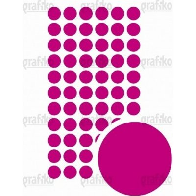 Grafiko | Samolepící kolečka - RŮŽOVÁ - aršík 60ks ø 10 mm – Hledejceny.cz