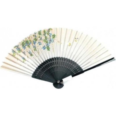 Japonský hedvábný vějíř Butterfly Beige – Zboží Živě