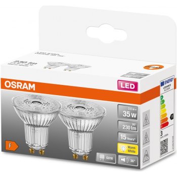 Osram sada 2x LED žárovka GU10, PAR16, 2,6W, 230lm, 2700K, teplá bílá