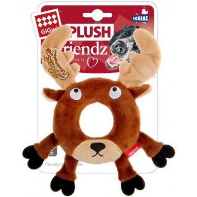 GiGwi Plush Friendz Kroužek Sob 20 x 19 x 2,5 cm – Zboží Dáma