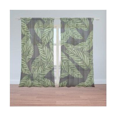 Sablio Záclony Abstrakce listů: 2ks 150x250cm – Hledejceny.cz