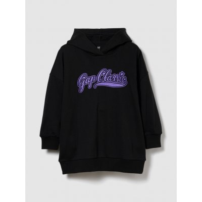 GAP dětské mikinové oversize šaty VintageSoft černá – Zboží Mobilmania