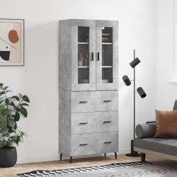 Prolenta Maison Exclusive Skříň highboard betonově šedá 69,5x34x180 cm kompozitní dřevo