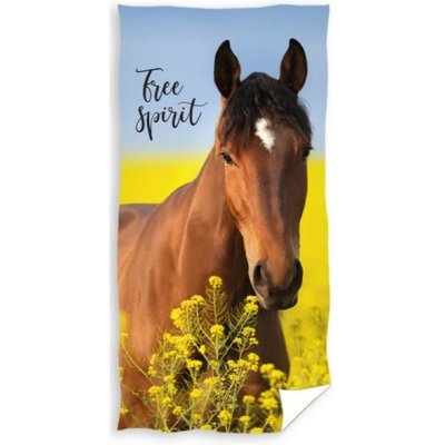 Carbotex Osuška Kůň Hnědák Free Spirit 70 x 140 cm – Zboží Mobilmania