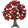 Brož Biju brož strom s broušenými kamínky červená 9001731-4