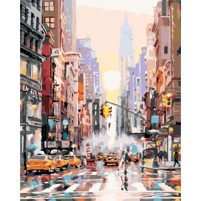 ZUTY Malování podle čísel ULICE V NEW YORKU A ŽLUTÉ TAXÍKY RICHARD MACNEIL 40 x 50 cm – Sleviste.cz