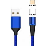 Kabel Magnetický micro USB a USB-C nabíjecí a datový, 1m, modrý – Hledejceny.cz