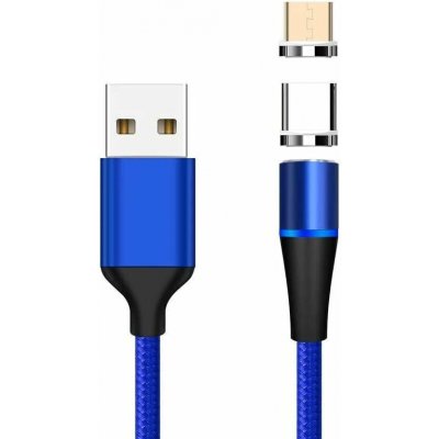 Kabel Magnetický micro USB a USB-C nabíjecí a datový, 1m, modrý – Zboží Mobilmania