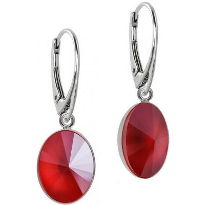 Swarovski Elements Oval Rivoli stříbrné visací / bimbací červené oválky 31166.1 Royal Red červená královská tmavá – Hledejceny.cz