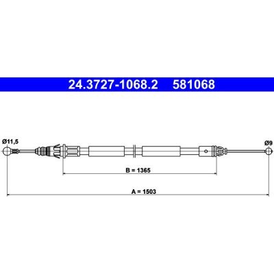 Lanko ruční brzdy ATE (AT 581068) 24.3727-1068 – Hledejceny.cz