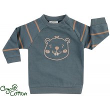 JACKY chlapecká mikina s medvídkem Boys In The Wood z organické bavlny 1321230 modrá
