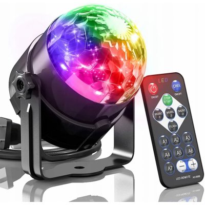 DISCO KOULE PROJEKTOR DISKOTÉKOVÝ LED RGB REFLEKTOR NA NAROZENINY + DÁLKOVÉ OVLÁDÁNÍ – Sleviste.cz