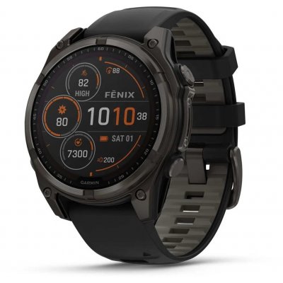 Garmin Fenix 8 47mm Sapphire Solar Titanium Carbon Gray/Black 010-02906-11 – Zbozi.Blesk.cz