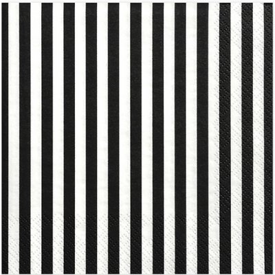 PartyDeco Papírové ubrousky Černé proužky 20ks 33x33cm – Hledejceny.cz