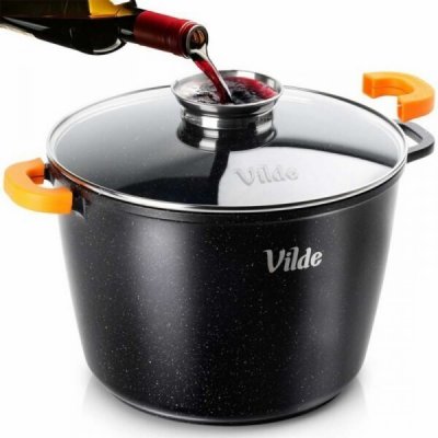 Vilde VYSOKÝ ŽULOVÝ HRNEC 9,7 L 28 CM S VÍČKEM S AROMATIZÉREM TERRUNA 199111 – Zboží Mobilmania
