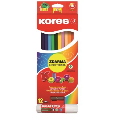 Kores Kolores 199340 pastelky trojhranné 12 barev + ořezávátko – Zboží Živě