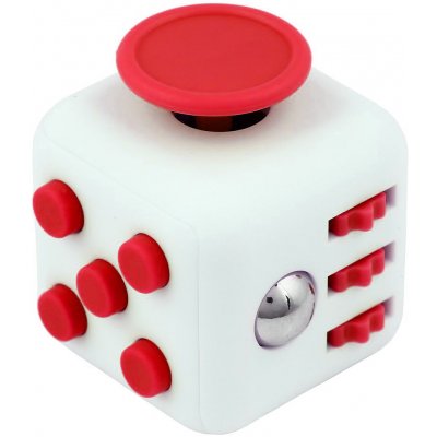 Fidget Cube antistresová kostka Bílo červená – Zboží Mobilmania