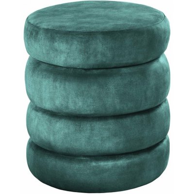Bighome - VOGUE Taburet ze sametu, zelený samet, kulatý 40 cm – Hledejceny.cz