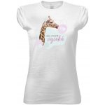 Tričko s potiskem Jsem žirafa dámské Bílá – Zboží Dáma