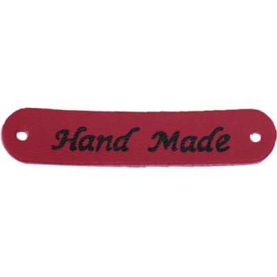 Pro Háčkování Hand Made, oválná koženková cedulka červená 10x48 mm – Hledejceny.cz