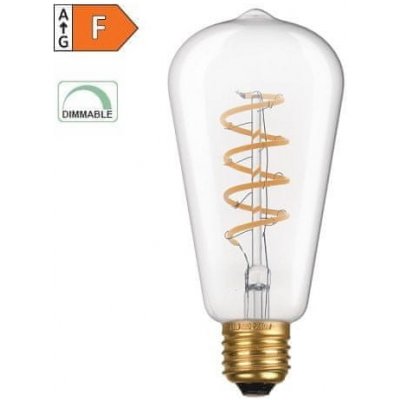 Diolamp LED Spiral Filament žárovka čirá ST64 4W/230V/E27/1800K/300Lm/360°/Dim – Hledejceny.cz