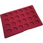 Schulz ČR Plato kazeta na mince potažené vínově červeným sametem s průhledným krytem 24 polí o průměru 45 mm a výškou 12 mm – Zboží Dáma