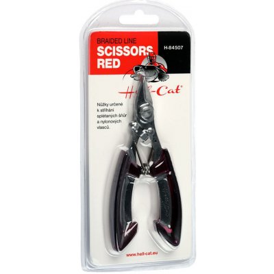 Hell-Cat nůžky Scissor for braided line-S/S Claret-red
