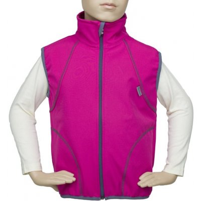 Fantom Dětská outdoorová softshellová vesta s kapucí růžová – Zboží Dáma