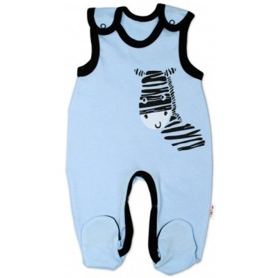 Baby Nellys Kojenecké bavlněné dupačky Zebra modré – Zboží Mobilmania