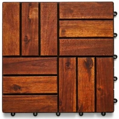 Ice Wood Akáciové dřevěné dlaždice 30 × 30 cm 11 ks, golden teak – Zboží Dáma
