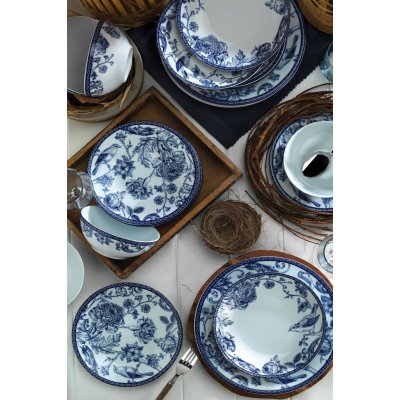 ASIR Porcelánová jídelní souprava ONION modrá bílá 24 ks – Zboží Mobilmania