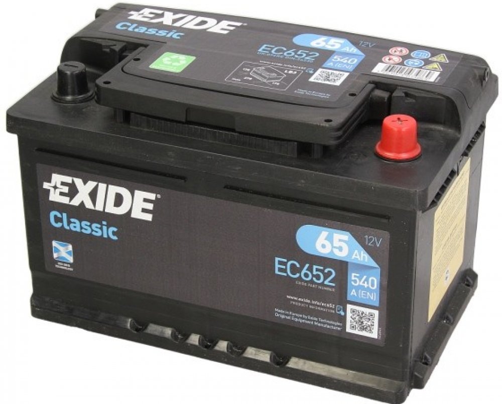 Exide Classic 12V 65Ah 540A EC652 – Zboží Mobilmania