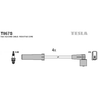 TESLA Sada kabelů pro zapalování T867S – Hledejceny.cz
