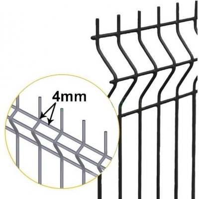 Plotový panel 3D OPTIMAL 4/4, antracit Výška: 1730mm – Sleviste.cz