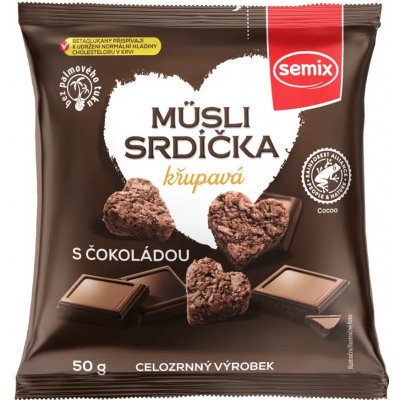 Semix Müsli srdíčka křupavá s čokoládou Čokoláda 50 g – Zbozi.Blesk.cz