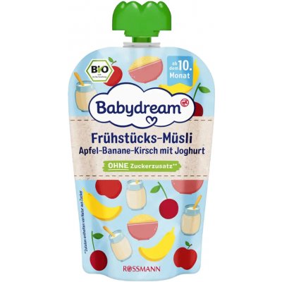 Babydream BIO kapsička jablko banán třešeň a jogurt s müsli 100 g – Zboží Dáma