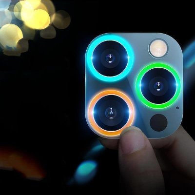 SES Svítící ochranné sklo pro objektiv fotoaparátu a kamery pro Apple iPhone 13 mini 11166 modré – Zboží Mobilmania