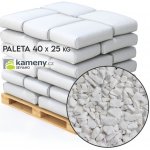 Okrasné kameny Třpytivě bílá drť - mramor Vyberte si balení: Paleta - 40 x 25 kg - DOPRAVA ZDARMA, Vyberte si velikostní frakci: Střední – Zboží Dáma