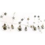 Emos DCGW10 20 LED Girlanda stříbrné koule s hvězdami teplá bílá 1,9 cm – Hledejceny.cz