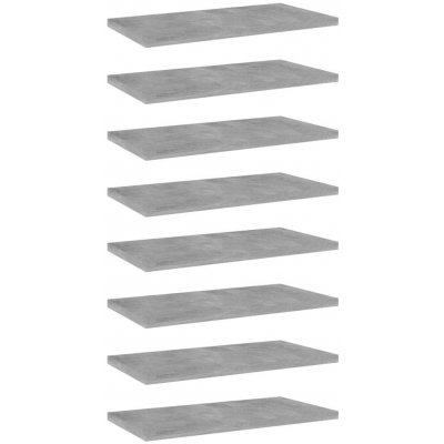 VidaXL Přídavné police 8 ks betonově šedé 40 x 20 x 1,5 cm dřevotříska