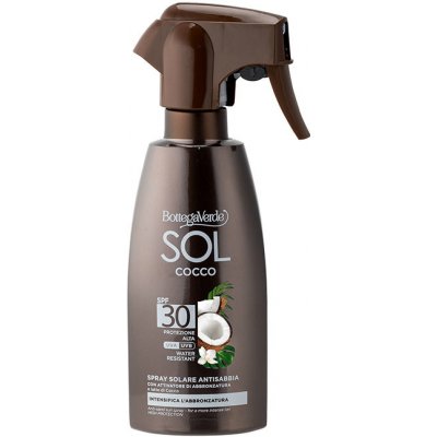 Bottega Verde SOL KOKOS - Voděodolný sprej na opalování proti písku SPF 30, 250 ml