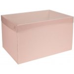 Dárková krabice s průhledným víkem 350x250x200 mm, růžová – Sleviste.cz