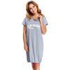 Těhotenské a kojící pyžamo a košilka DN Nightwear mateřská noční košile Happy Mommy šedá zip