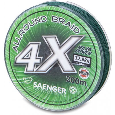 Saenger šňůra 4X Allround Braid 200m 0,55mm zelená – Hledejceny.cz