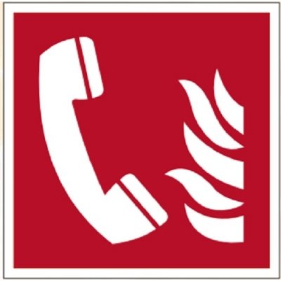 Bezpečnostní požární značení, telefon s požární signalizací – luminiscenční fólie, 150×150 mm – Hledejceny.cz