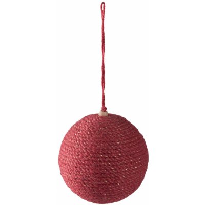 Clayre & Eef Vánoční ozdoba jutová červená koule Ø 9*10cm sada 4ks – Hledejceny.cz